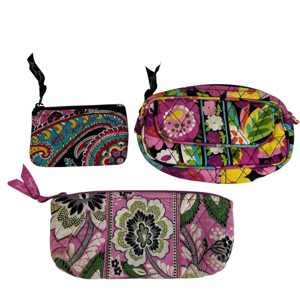 Vera Bradley Va Va Bloom Priscilla Pink Parisian Paisley Accessories Lot of 3